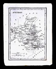 Mappa in miniatura 1833 Perrot Tardieu - Aveyron - Villefranche St. Affrique - Francia