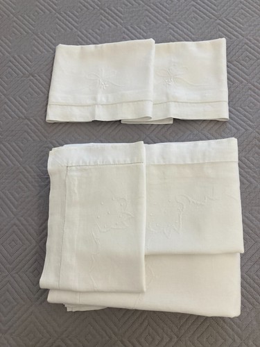 Lenzuola misto lino con - , ricami