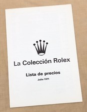 ROLEX 1971 Price List Spain