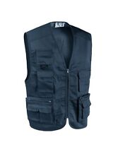 Gilet da Lavoro Uomo Multitasche Non Imbottito Smanicato Estivo Blu Pesca Caccia