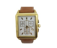 Orologio uomo cronografo datario placcato oro Swiss Made Lorenz 024777AA