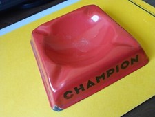 Champion Spark Plug  ,ENAMELED  1960s ashtray-FERRARI , MASERATI ,LAMBORGHINI