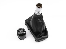 Pomello Leva del Cambio per Ford Focus 3 III 6 Marce Nero Pelle con Cuffia