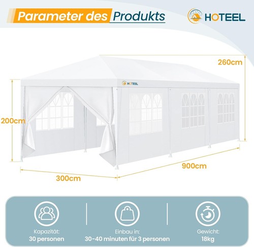 Gazebo 3x9m impermeabile - gazebo,