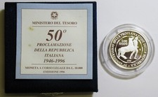 ITALIA REPUBBLICA 1996 LIRE 10000  50°  PROCLAMAZIONE REPUBBLICA ARGENTO  PROOF