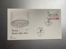 1990 Busta Filatelica FDC Capitolium Calcio Italia '90 Stadio delle Alpi Torino