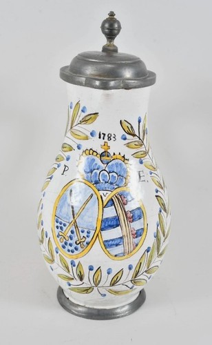 Brocca maiolica coperchio - maiolica,