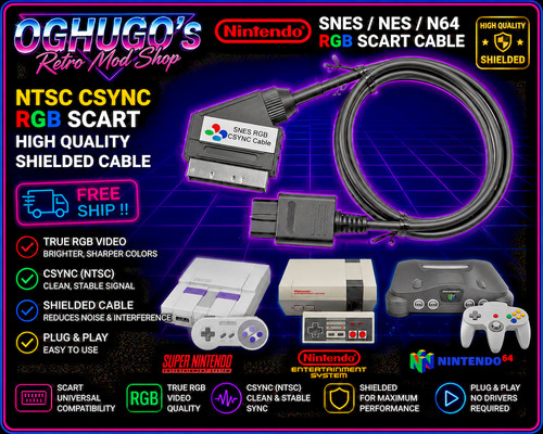 Cavo snes nes n64 rgb - cavo, scart
