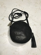 FORNARINA - Borsa a tracollina tonda glitterata nera