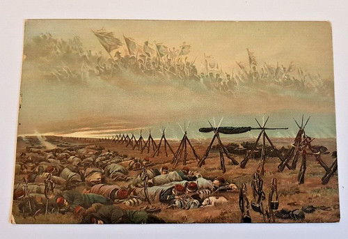 Cartolina scena militare - militare, prima