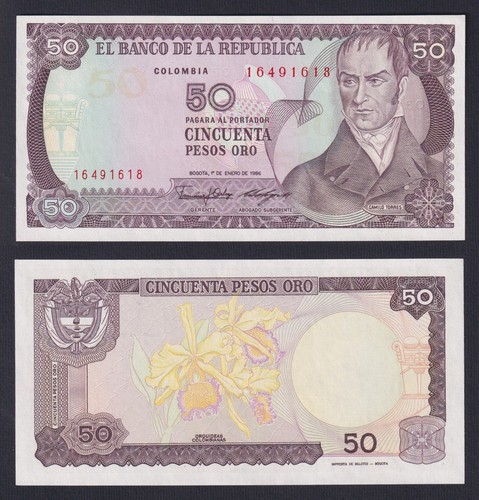 Banconota colombia pesos - 50,