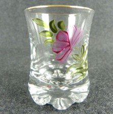 Bicchiere bicchierino da amaro per liquore decorato a mano DE WAN profilo oro