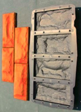 4 Stampi matrice Forma Rivestimento finta pietra gesso o cemento mattoncini