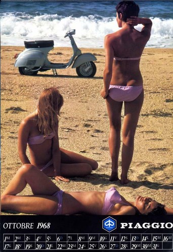 Vespa 1968 calendario pin - 1968, up