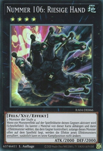 Yugioh numero 106 mano - numero, 106: