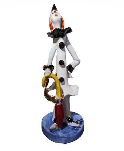 Statuina pagliaccio ceramica