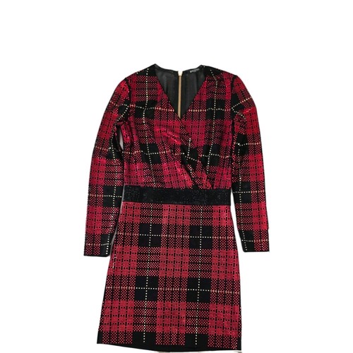 Balmain mini abito nero rosso - mini,