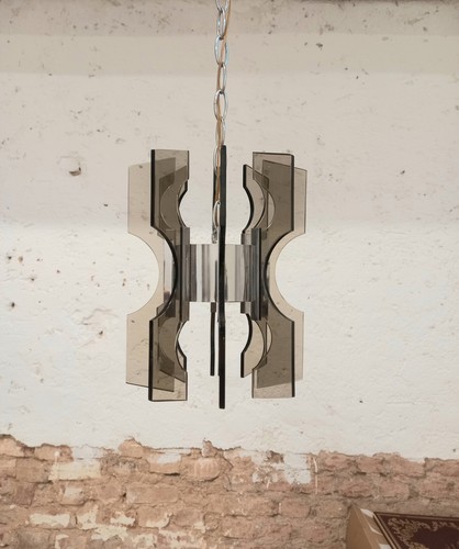 Lampadario anni vetri fume - 70,