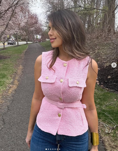 Gilet zara rosa testurizzato - gilet,