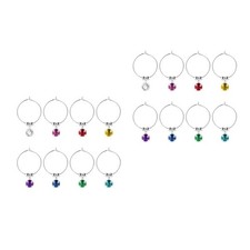  2 pezzi Hemoton 8 pezzi diamanti colorati bicchiere da vino anello da appendere fai da te bicchiere da vino