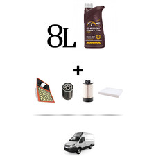 HOFFCAR Kit tagliando 4 FILTRI e 8L OLIO per Iveco Daily IV 35C 14 3.0 HPI 103kw