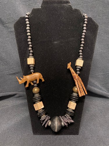 Collana vintage legno - collana, in