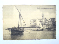 vecchia cartolina foto vintage NERVI GE PORTO BARCHE PESCATORI BARCA A REMI 1927