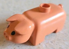 LEGO DUPLO - FATTORIA ANIMALI 1985 - MAIALE ROSA - 2647 - VINTAGE - USATO