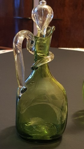 Green venetian blown glass - venetian,