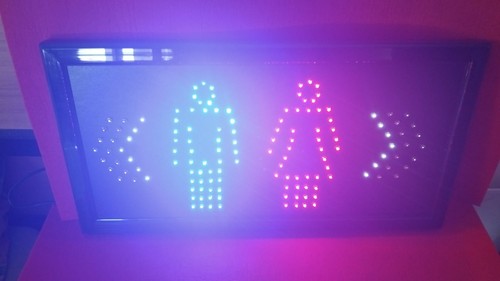 Insegna luminosa led bagno - insegna,