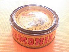 Scatolina in latta vintage cera per auto e mobili made in USA anni '30-'40 ind.