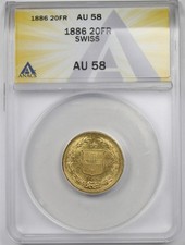 1886 Svizzera Oro 20 Franchi