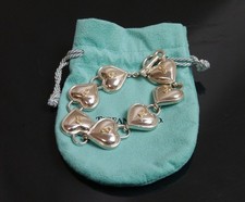 Autentico Bracciale Tiffany & Co. Cuore Rock Vintage Argento Sterling #4985