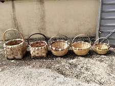 Cesto paniere in castagno con manico artigianale, fatto a mano