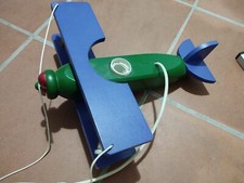 LAMPADARIO PLAFONIERA SOFFITTO CAMERA BAMBINI AEROPLANO FARETTO LEGNO VINTAGE 