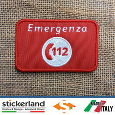 Toppa Patch Ricamata NUE Numero Unico Emergenza 112 CON VELCRO M+F