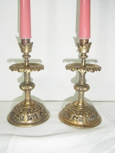 Coppia candelabri antichi - coppia, di