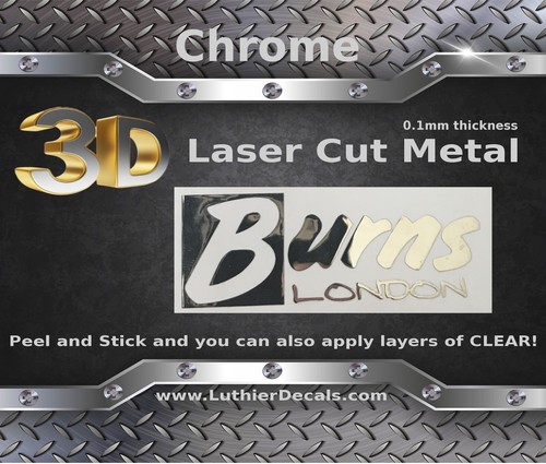 Burns guitar decal metal - decal, 3d