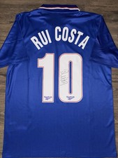 Maglia Home Rui Costa firmata a mano Fiorentina 1994/95 con prova esatta e certificato di autenticità
