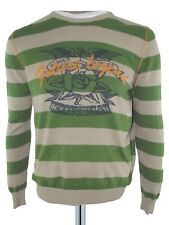 Zara Maglioncino Sweater Uomo Manica Lunga Verde Righe It 42 Eu 38 M Medium 