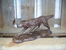 Statua decorativa cane da caccia in ghisa cacciatore figura cane stile...