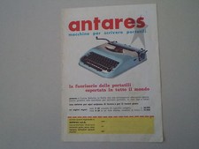 advertising Pubblicità 1961 MACCHINA PER SCRIVERE ANTARES