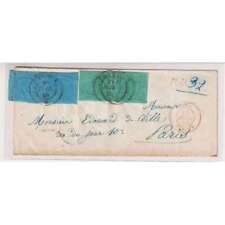 SARDEGNA 1853 COPPIE 5 CENT. E 20 CENT. N.4-5 SU BUSTA CERTIFICATA
