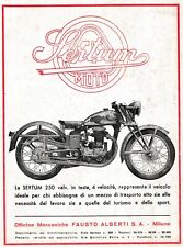PUBBLICITA' 1947 MOTO SERTUM 250 VALVOLE TESTA TURISMO LAVORO SPORT CARATTERI