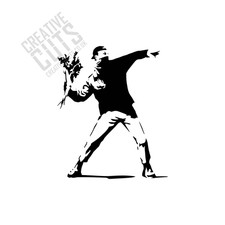Stencil Lanciafiori Banksy ---