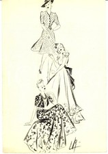 1939 Moda donna ANNI '30 Abiti da giorno e da sera *Bozzetto AUTOGRAFO (2)