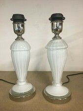 Pair of Murano table lamps in white  Murano glass