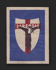 Elezioni anni '50. Adesivo anti DC. Stalin Togliatti De Gasperi Nenni PCI FDP. 