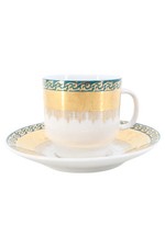 HAAS & CIE Tazza e Piattino Porcellana Oro Multicolore Vintage Donna