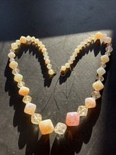 Ancien Collier Art Déco Créateurs Metal Argenter perle Art nouveau deco résine 